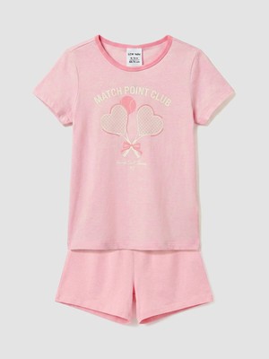 Lc Waikiki Yeni Sezon Bisiklet Yaka Kız Çocuk Şortlu Pijama Takımı