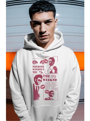 Sevbano The Weeknd Rapper Şarkıcı Sırt Baskılı Unisex Oversize Premium Hoodie