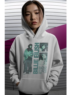 Sevbano Billie Eilish Şarkıcı Sırt Baskılı Unisex Oversize Premium Hoodie