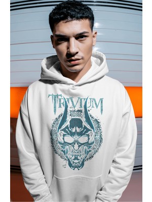 Sevbano Trivium Rock Metal Müzik Grubu Sırt Baskılı Unisex Oversize Premium Hoodie