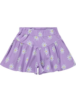 Civil Girls Papatya Desenli 6-9 Yaş Etek - Lila