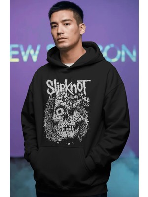 Sevbano Slipknot Rock Metal Müzik Grubu Ön Baskılı Unisex Oversize Premium Hoodie