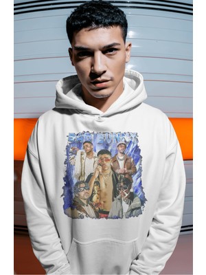 Sevbano Bad Bunny Rapper Şarkıcı Sırt Baskılı Unisex Oversize Premium Hoodie