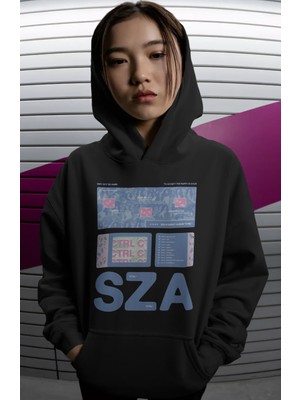 Sevbano Sza Rapper Şarkıcı Sırt Baskılı Unisex Oversize Premium Hoodie