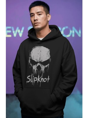 Sevbano Slipknot Rock Metal Müzik Grubu Ön Baskılı Unisex Oversize Premium Hoodie