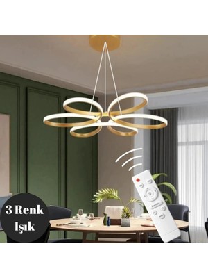 Empressco Eskitme Sarkıt Avize, Modern Kumandalı, 3 Renk Ledli, Şık ve Fonksiyonel
