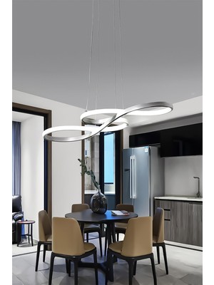 Empressco Modern Rimaldo Krom Sarkıt LED Beyaz, Salon, Mutfak ve Oda Için Şık Avize
