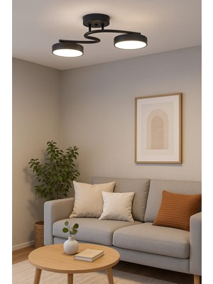 Empressco Modern Siyah ve Beyaz LED Avize, Şıklık ve Işık Güzelliği