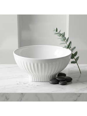 Lena EY-4820 Parlak Beyaz Tezgah Üstü Lavabo