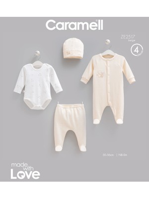 Caramell Teddy Bear Tulumlu 4'lü Yenidoğan Set