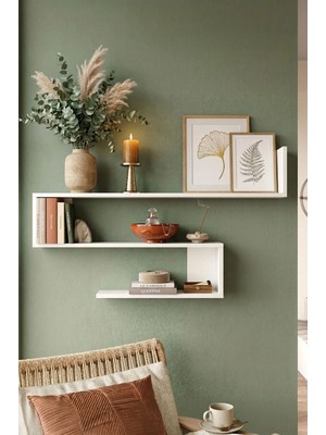 Yurudesign Shelf R10 Modern Duvar Rafı Kitaplık WL10-W