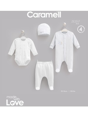 Caramell Teddy Bear Tulumlu 4'lü Yenidoğan Set