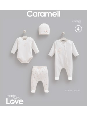 Caramell Love Bunny Tulumlu 4'lü Yenidoğan Set