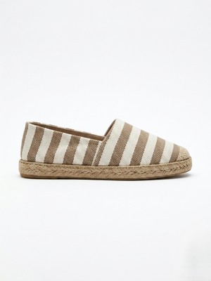 Love Shine Venti Çizgili Büyük Numara Yazlık Kadın Espadril 41-45