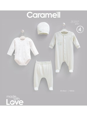 Caramell Teddy Bear Tulumlu 4'lü Yenidoğan Set