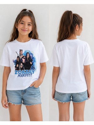 Bilge Trend Manifest , Zoktay , Kız Çocuk , Pamuklu Penye , Beyaz Yazlık T-Shirt