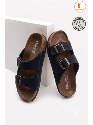 Albishoes Kadın Çift Tokalı Anatomik Rahat Taban Terlik Çift Bantlı Yumuşak Kadın Şık Görünüm Terlik