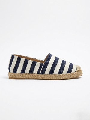 Love Shine Venti Çizgili Büyük Numara Yazlık Kadın Espadril 41-45