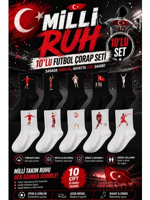 Rabona Fashion Milli Ruh 10'lu Retro Futbol Çorap Seti