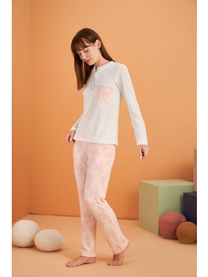 Pjs Kadın Ekru Pijama Takımı 28056