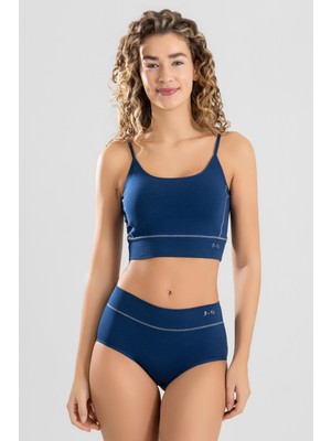 Baykar Kadın B-Fit Pamuklu Likralı Büstiyer Külot Takım 6900 Lacivert