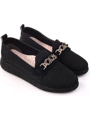 Walkenzo 4757 Kadın Triko Örme Günlük Rahat Babet Ayakkabı