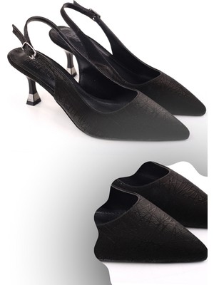 Walkenzo 4000 Kadın 7,5 cm Topuklu Arkası Açık Stiletto Ayakkabı