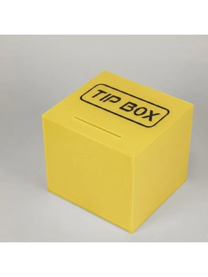 Arte Display Kare Tipbox - Bahşiş Kutusu Sarı - 14X14XH13CM