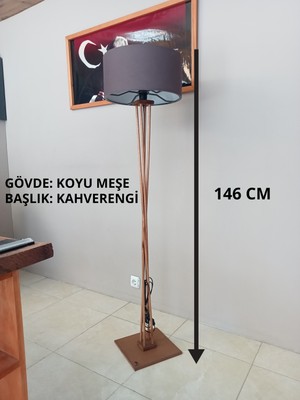 Balsa Dekor Lambader-Ahşap Köşe Aydınlatma- Kahverengi-Meşe