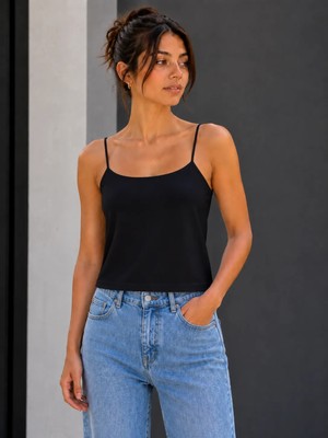 Hayalet Kadın Ip Askılı Basic T-Shirt – Regular Premium  Atlet