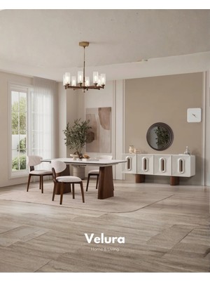 Velura Home & Living Beta Ceviz Yemek Odası Takımı & Yaşam Odası (Tv Ünitesi Hariç)