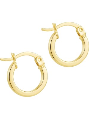 Duyum Gold Minimalist Klasik Halka Altın Küpe 14 Ayar