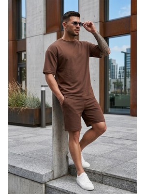 Oksit Modal Kumaş Oversize Erkek Şort Tshirt Takım