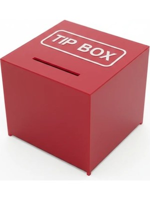 Arte Display Kare Tipbox - Bahşiş Kutusu Kırmızı - 14X14XH13CM