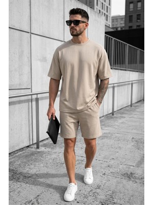 Oksit Modal Kumaş Oversize Erkek Şort Tshirt Takım