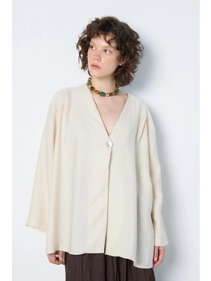 Minaaise Oversize Tencel Kimono Taş