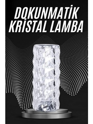 Kristal Lamba Masa Lambası Şarjlı Masa Lambası Dokunmatik Sensör USB Şarjlı