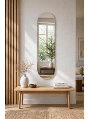 Effe Yapı Dekor 140X50 cm Elips Model Çerçevesiz Ayna Şık Tasarım ve Dayanıklı Malzeme ile Modern Görünüm