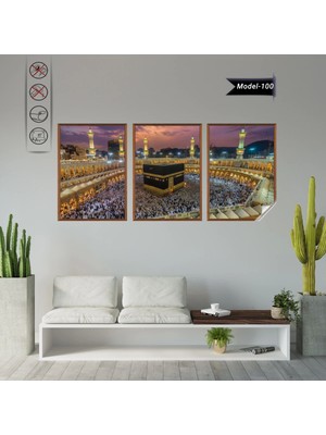 Akıllı Kağıt Kabe Tablo - Poster Dini (Model- 100)