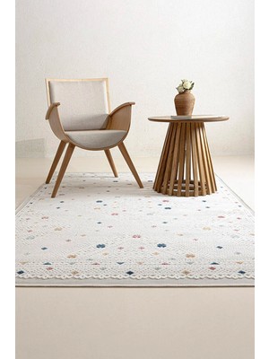 Koza Halı Sand Krem Multi Kolay Temizlenebilir Teras Bahçe Oturma Yatak Odası Koridor Makine Halısı 65548A, 50 x 80