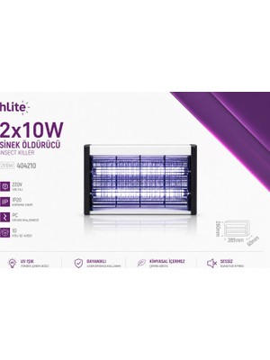 Sinek Öldürücü Uv Işıklı Elektrikli Haşere ve Sivrisinek Öldürücü Hlite