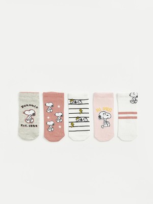 Lc Waikiki Yeni Sezon Snoopy Desenli Kız Çocuk Patik Çorap 5'li