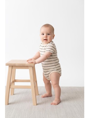 MiaBaby Çizgili Süprem Çıtçıtlı Kısa Kol Body