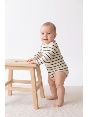 MiaBaby Çizgili Süprem Çıtçıtlı Uzun Kol Body