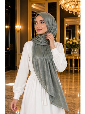 İmaj Butik Koyu Haki Kristal Levidor Abiye Şal