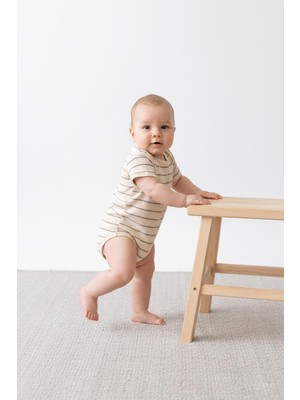 MiaBaby Çizgili Süprem Çıtçıtlı Kısa Kol Body