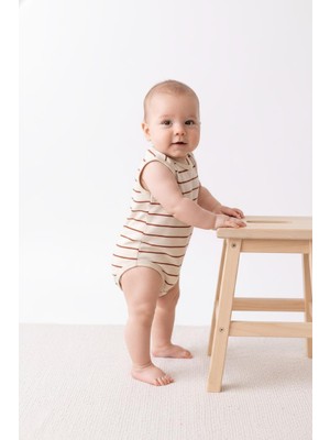 MiaBaby Çizgili Süprem Çıtçıtlı Atlet Body