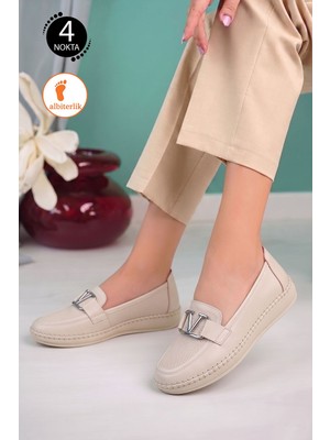 Albishoes Kadın 4 Noktalı Toka Detay Anatomik Kaymaz Taban Rahat Hafif Günlük Ayakkabı Anne Ayakkabı