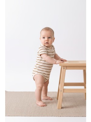 MiaBaby Çizgili Süprem Çıtçıtlı Kısa Kol Body