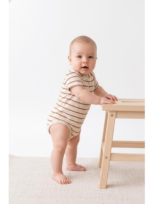MiaBaby Çizgili Süprem Çıtçıtlı Kısa Kol Body
